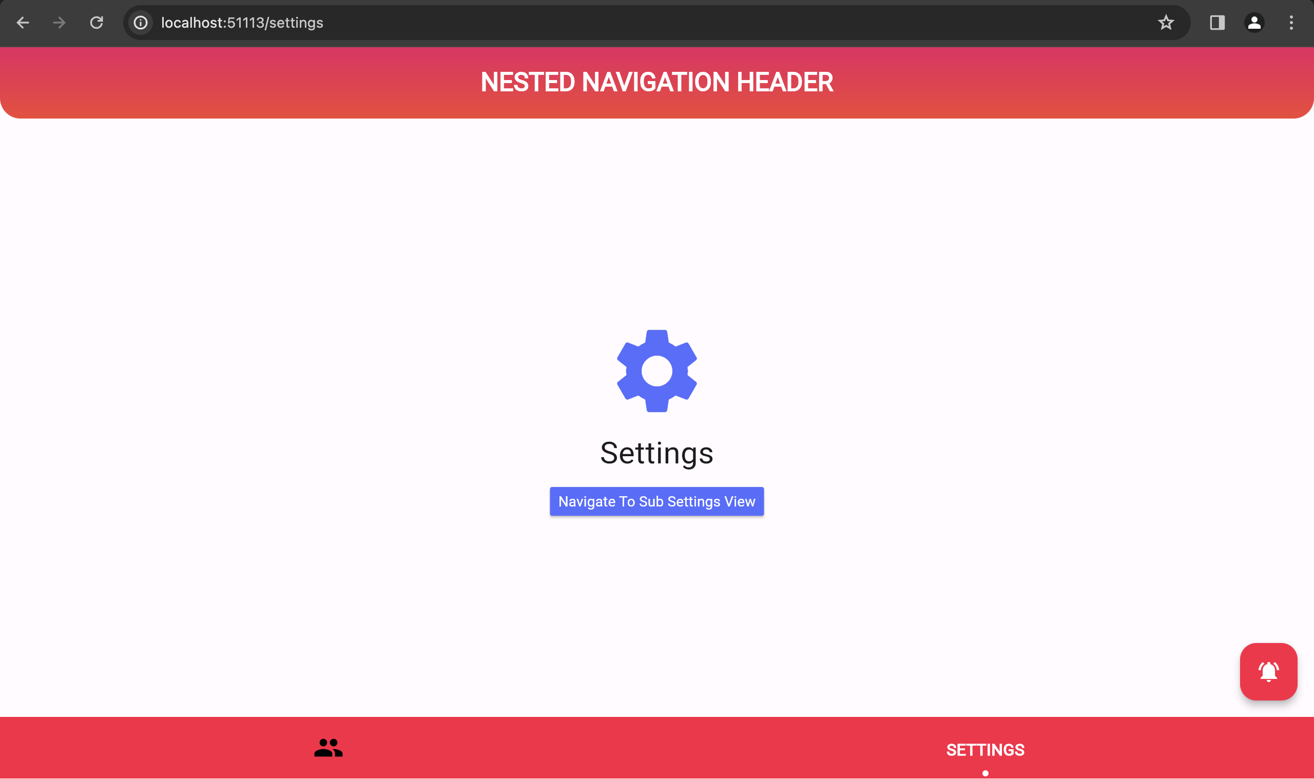 Setting screens