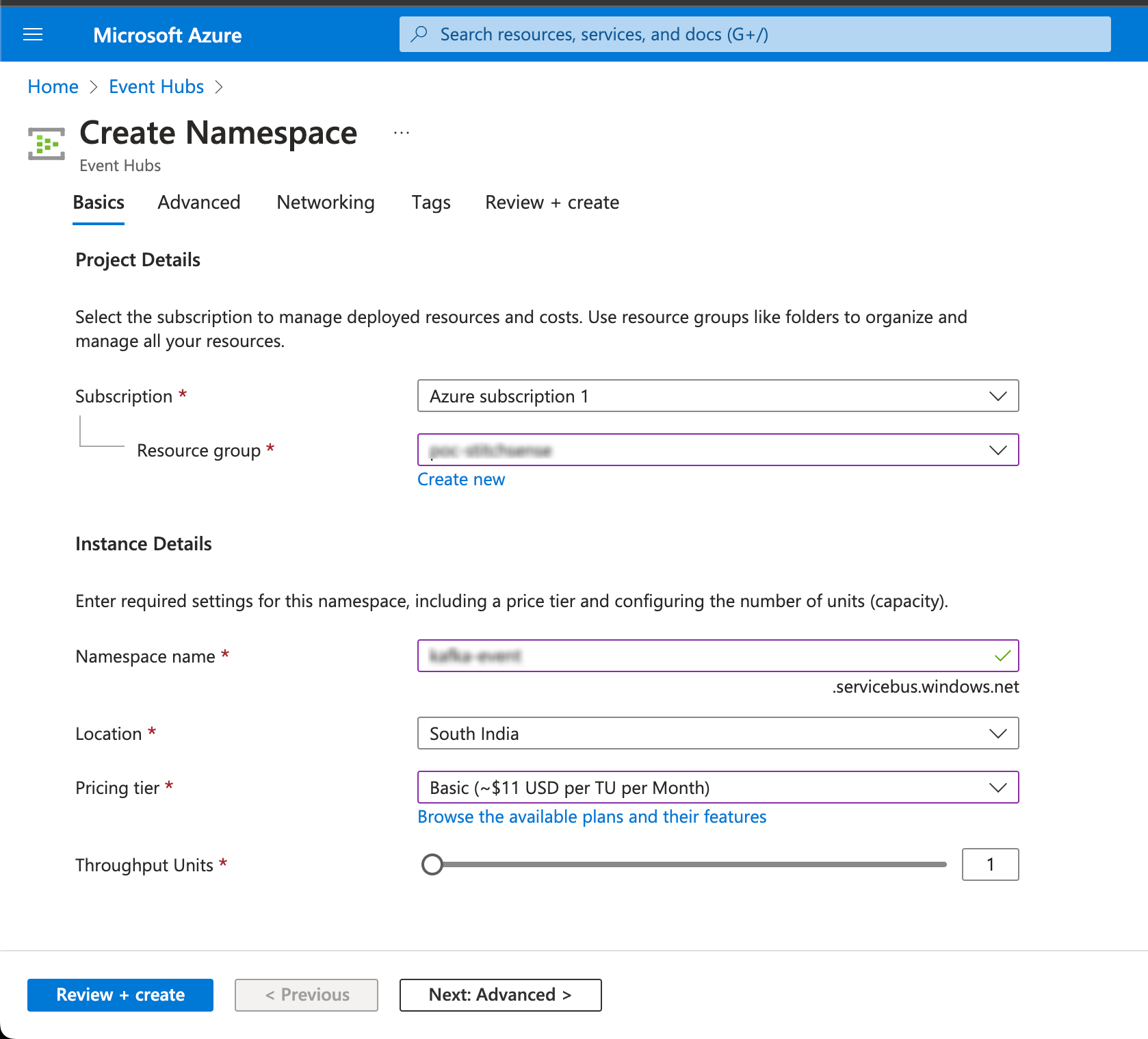 Step-1 to Configure Azure Event Hub
