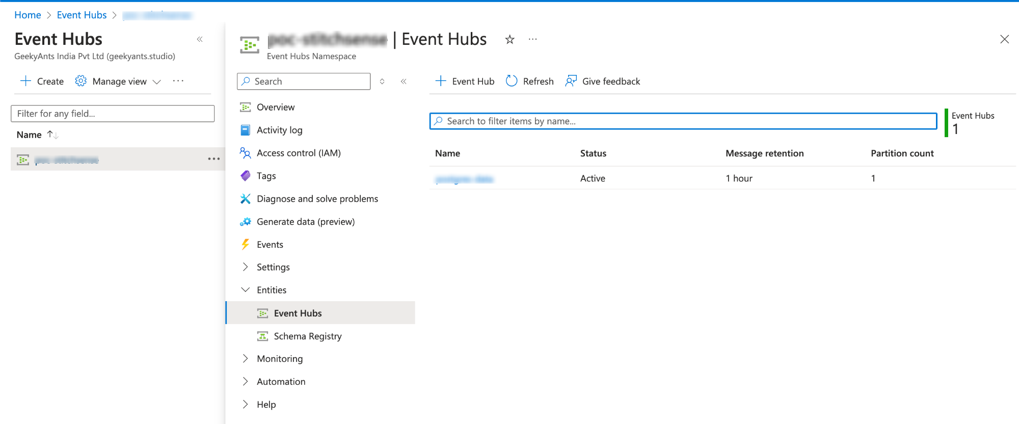 Step-2 to Configure Azure Event Hub