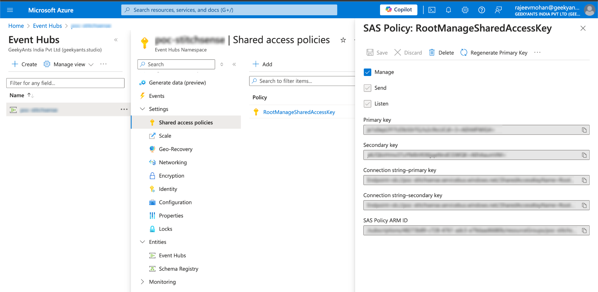 Step-3 to Configure Azure Event Hub