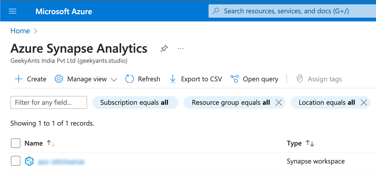 Step-1 to Data Processing in Synapse Using ApacheSpark