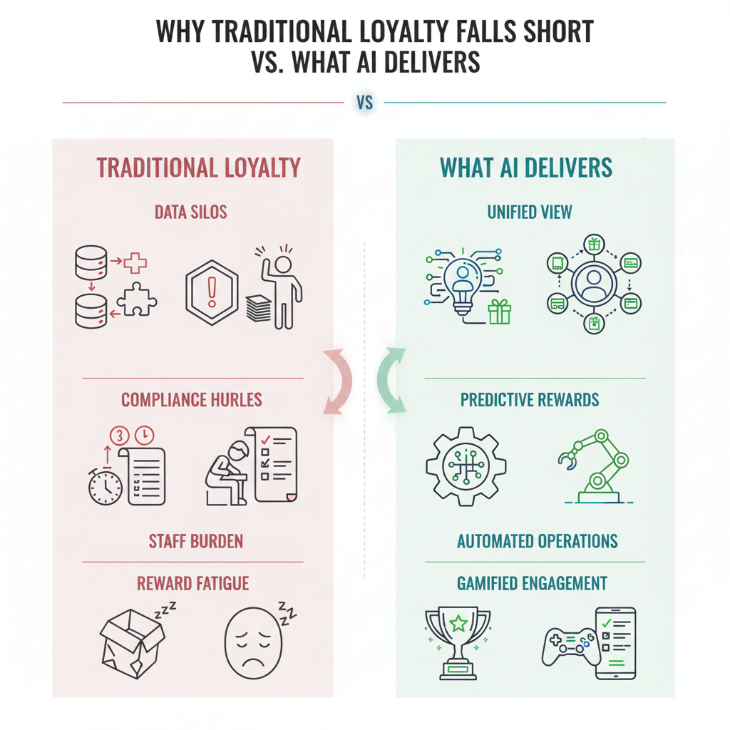 Why does traditional loyalty fall short vs. what AI delivers