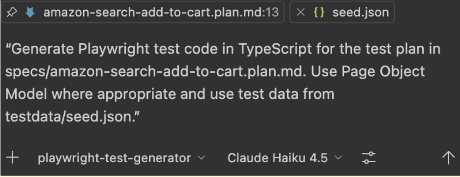 Prompt for the Playwright test generator
agent