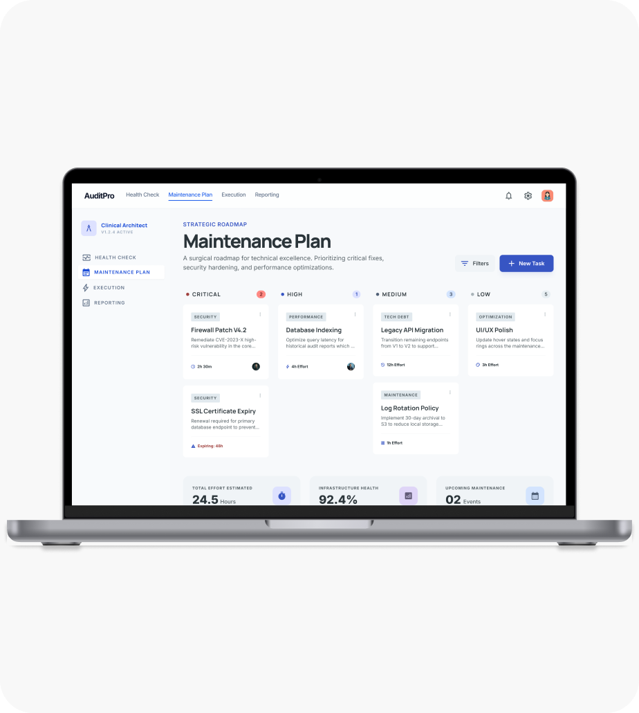 Maintenance Plan