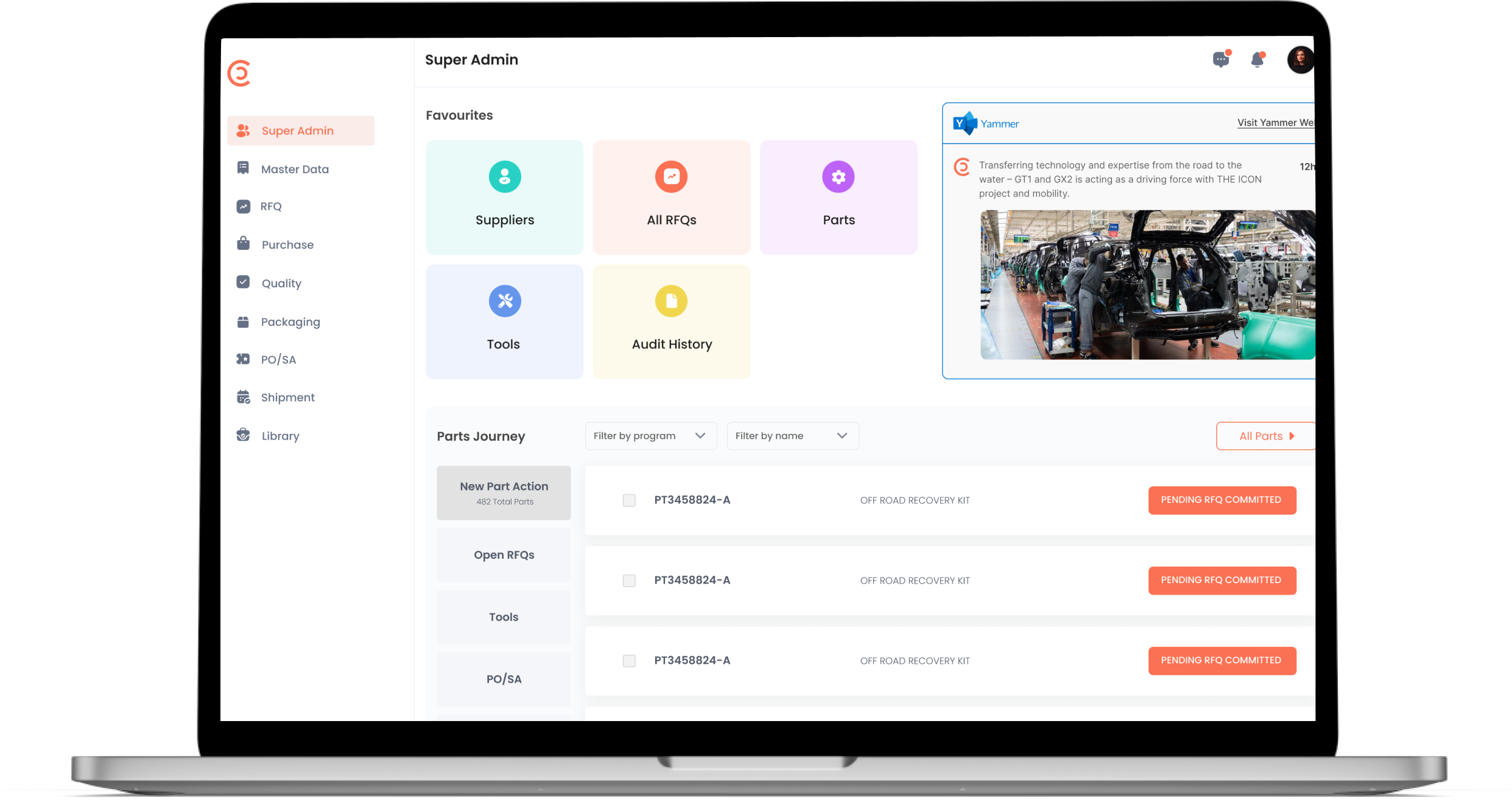Customizable Supply Chain Management App